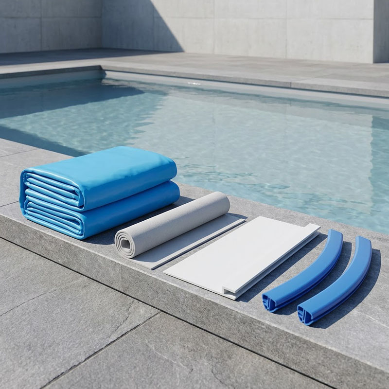 Poolfolie Vlies und Handlauf